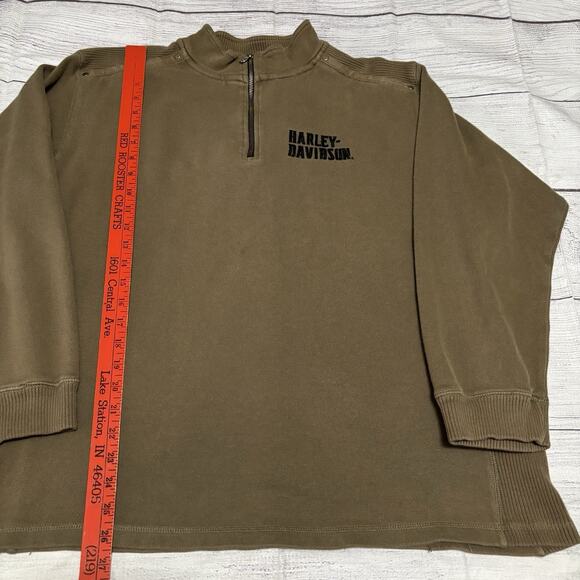 Harley-Davidson Mens Size XL 1/4 Zip Cadet Pullover Sweatshirt Embroidered Logo - Picture 5 of 10